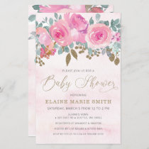Budget Floral Baby in Bloom Baby Shower Invitation