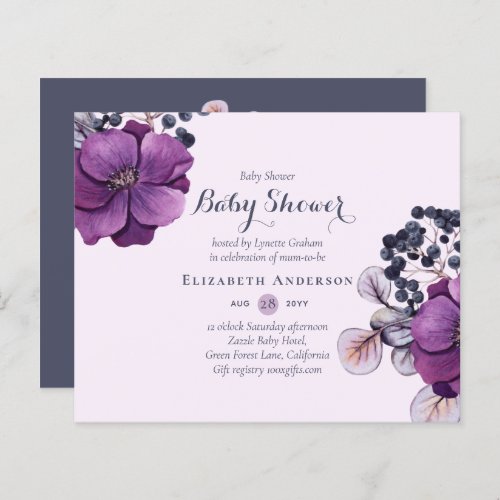 BUDGET Floral Baby Shower Invitation Modern Pretty