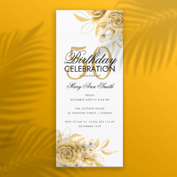 Budget Floral Birthday Party Elegant Gold by Rewards4life at Zazzle