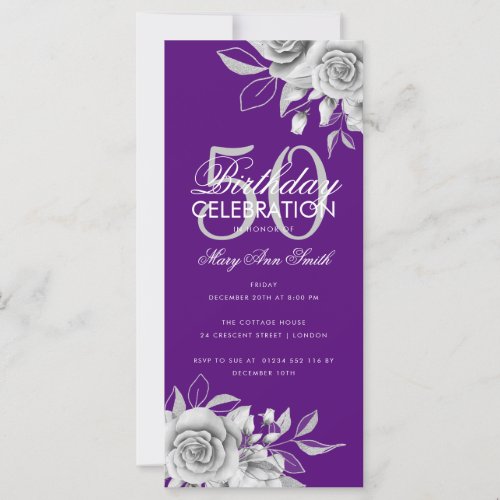 Budget Floral Birthday Party Silver Purple 