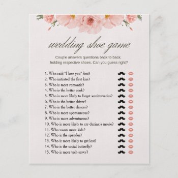 Budget Floral Bridal Shower Wedding Shoe Game Card Flyer by HumourUnlimited at Zazzle