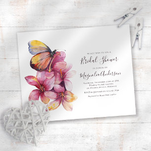 Budget Floral Butterfly Bridal Shower Invitation