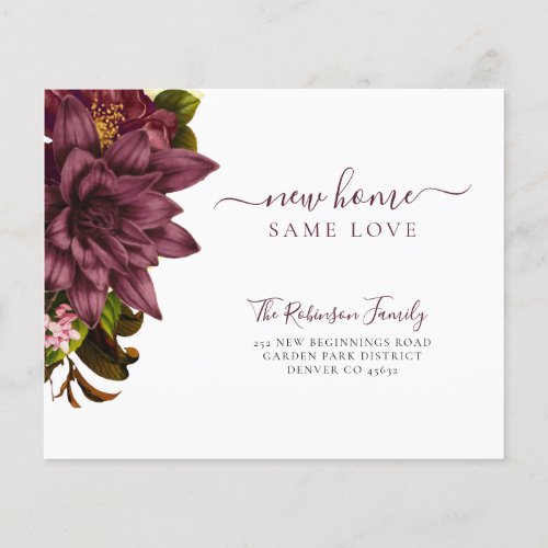 Budget floral chic elegant moving announcement