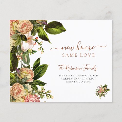 Budget floral elegant moving announcement