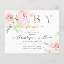 Budget  Floral Girl Baby Shower Invitation