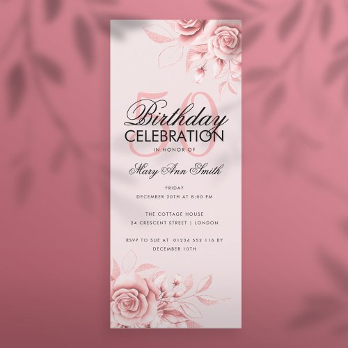 Budget Floral Glam Birthday Party Rose Gold Blush