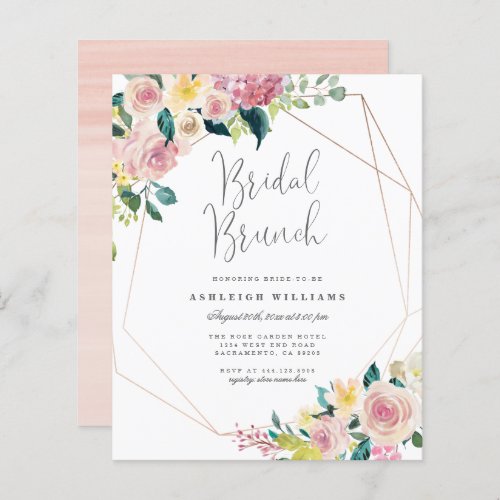 Budget Floral Greenery Geometric Bridal Brunch