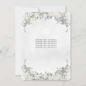 Budget Floral Ivory Princess Birthday Quinceanera Note Card (Back)