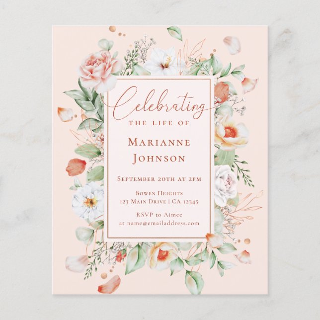 Budget Floral Memorial Celebration of Life (Front)