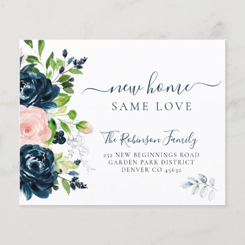 Budget floral modern moving announcement