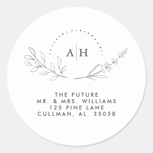 Budget Floral Monogram Address Label