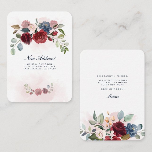 Budget Floral Moving New Address Announcement (Front/Back)