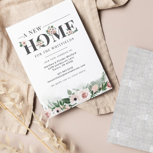 Budget Floral New Address Moving Announcement