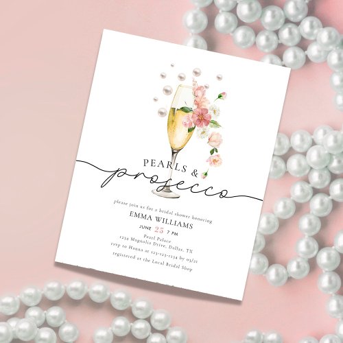 Budget Floral Pearls  Prosecco Bridal Shower