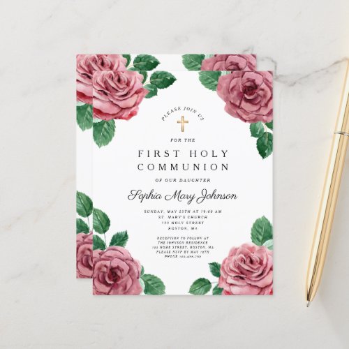 Budget Floral Peonies Religious First Communion