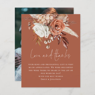 Budget Floral Photo Love Thanks Terracotta Wedding