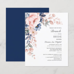 Budget Floral Pink Blue Watercolor Bridal Brunch