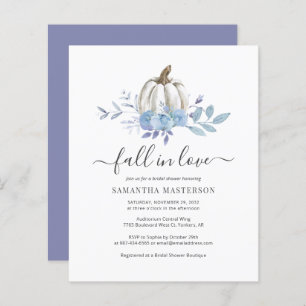 Budget Floral Pumpkin Fall Bridal Shower Invite