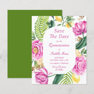 Budget Floral Quinceañera Save The Dates