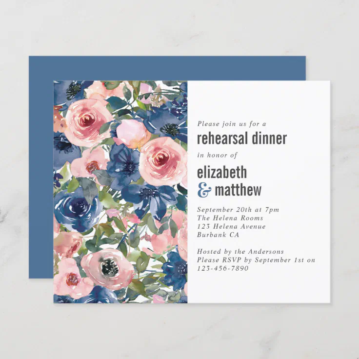 Budget Floral Rehearsal Dinner Invitation Zazzle