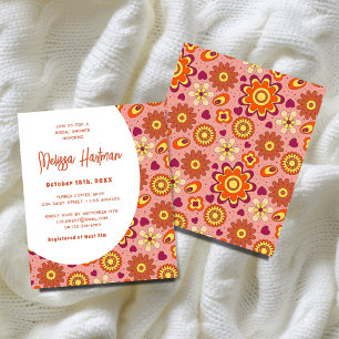 Budget Floral Retro Bridal Shower Invitation