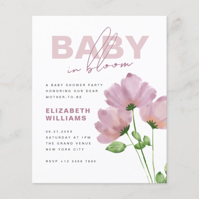 Budget Floral Spring Baby in Bloom Shower Party (Front)