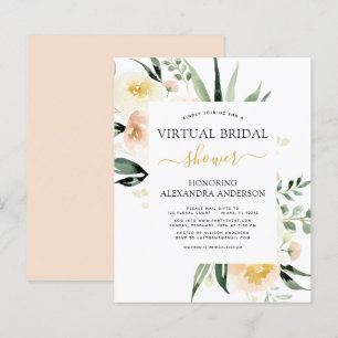 Budget Floral Virtual Bridal Shower Blush Pink
