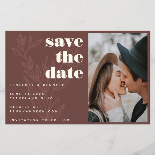 Budget Floral Warm Rustic Photo Save The Date