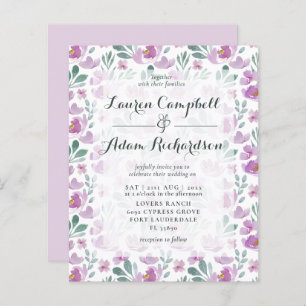 Budget floral Watercolor Wedding Invitation