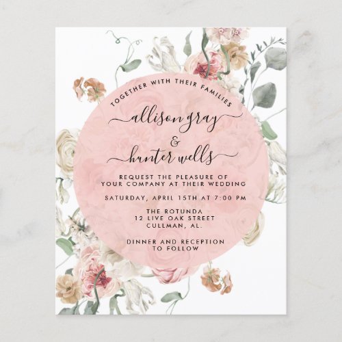 Budget Floral Wedding Invitation  Annabeth Flyer