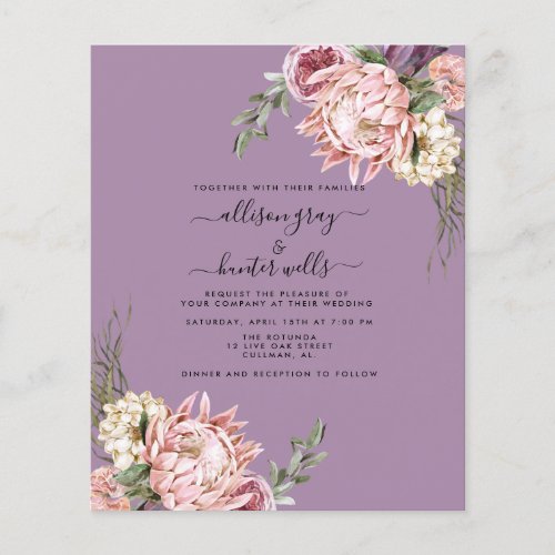Budget Floral Wedding Invitation  Aubrey Flyer