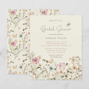 Budget Floral Wildflower Bridal Shower Invitation