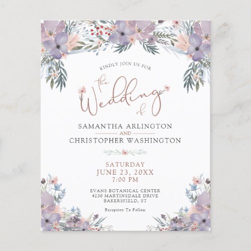 Budget Floral Wildflowers Wedding Invitation