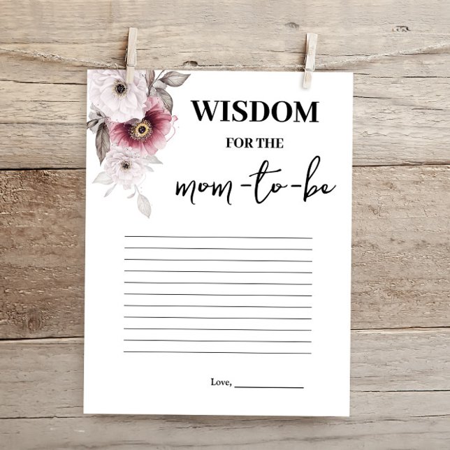 Budget Floral Wisdom for the Mom Baby Shower Game (Creator Uploaded)