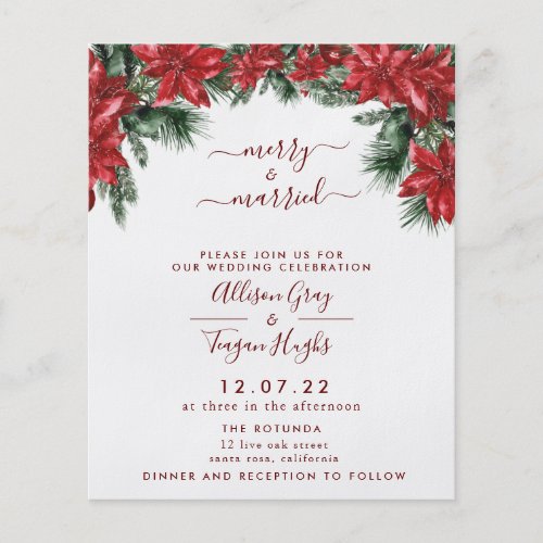 Budget Floral Wreath Wedding Invitation  Flyer