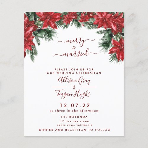 Budget Floral Wreath Wedding Invitation  Flyer