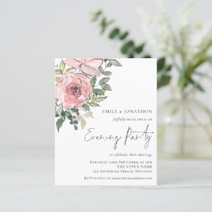 Budget Florals Wedding Evening Party Invitation