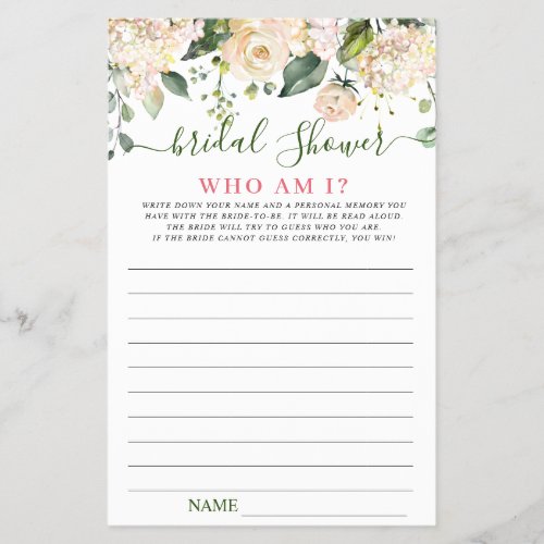 Budget FLYER PAPER Blush Flowers Greenery Game