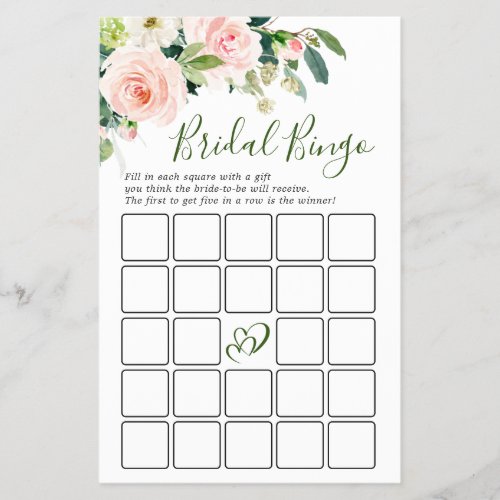Budget FLYER PAPER Blush Flowers Greenery Game