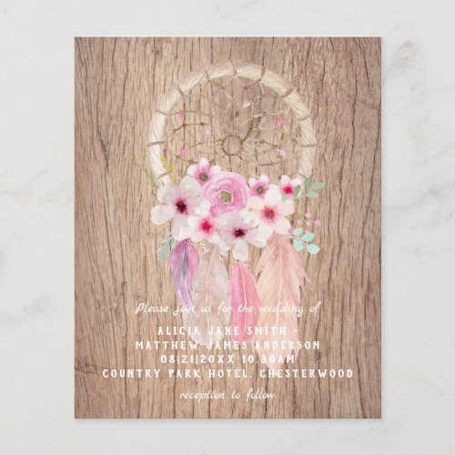 BUDGET Flyer Paper BOHO Wedding Invites