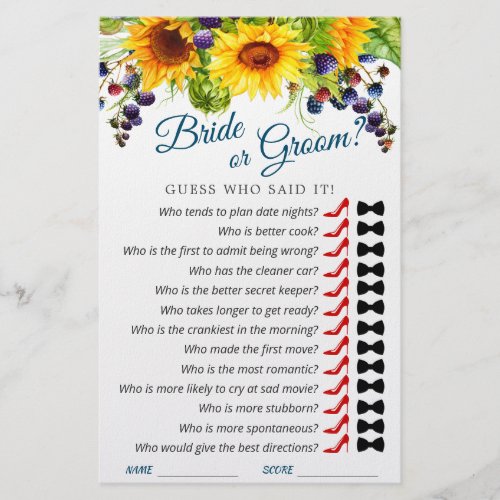 Budget FLYER PAPER Bright Sunflower Greenery Game