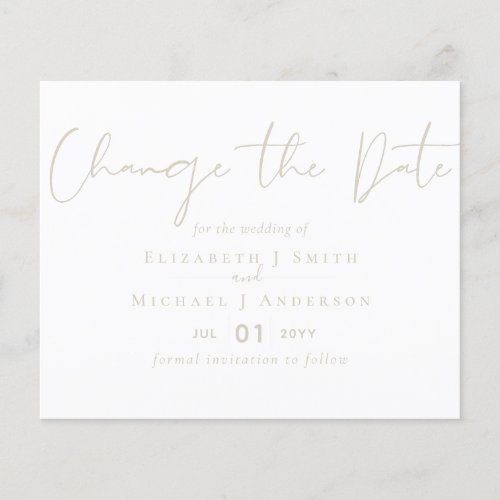 BUDGET Flyer Paper Change Date Wedding