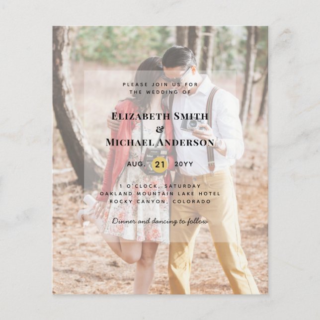 Budget Flyer Paper Photo Wedding (Front)