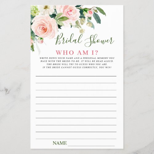 Budget FLYER PAPER Pink Blush Flowers Game