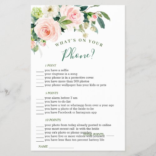 Budget FLYER PAPER Pink Blush Flowers Game