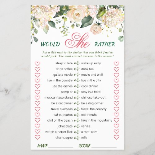 Budget FLYER PAPER Pink Blush Flowers Game