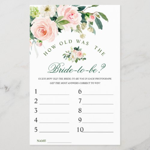 Budget FLYER PAPER Pink Blush Flowers Game