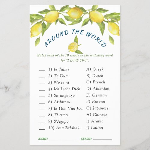 Budget FLYER PAPER Sweet Lemons Greenery Chic Game