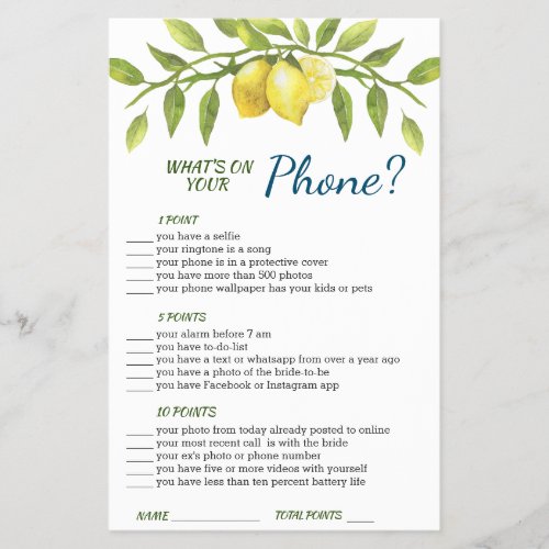 Budget FLYER PAPER Sweet Lemons Greenery Chic Game