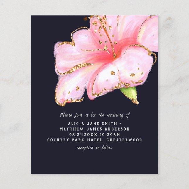 BUDGET FLYER paper Wedding Invite (Front)